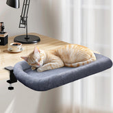IPOW heavy-duty steel-frame cat desk bed provides sturdy, reliable support
