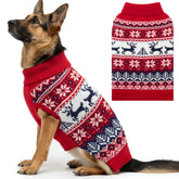 IPRAVOCI Christmas dog sweater snowflake pattern cozy winter warmth for festive walks.