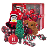 IPRAVOCI Christmas dog toys 6-pack box for versatile interactive play and boredom relief.