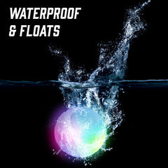 Iron Paws LED ball floating in water for waterproof fetch play