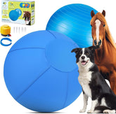 Irondance Herding Ball blue side view shows durable outer cover for outdoor play