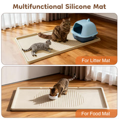 ISSEVE cat litter mat XXL close-up shows paw-friendly silicone surface for comfortable steps.