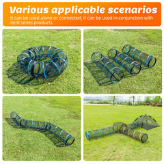 ITENT cat play tunnel with dual end zipper doors enables quick entry and exit.
