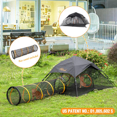 ITENT outdoor cat play tent dual doors for easy access and supervision