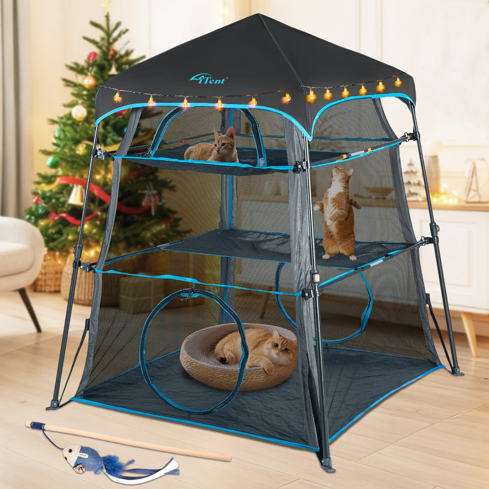 ITENT X-Large Catio with outdoor breathable mesh for safe, breezy play outdoors.