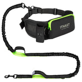 ITNAST hands-free leash setup shows a secure waist belt for comfortable training sessions.