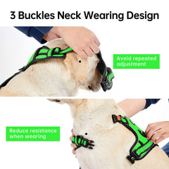 IVY&LANE No Pull Harness Green XL front clip configuration helps reduce pulling.