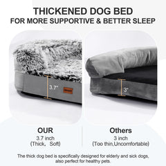 Iweepet 3.7-inch thick base cushions heavy dogs for lasting comfort.
