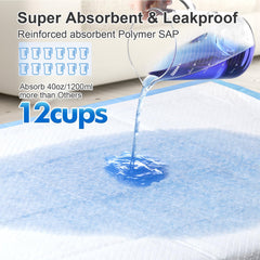 iweepet ultra-absorbent-12cups-pee-pad demonstrates high-capacity liquid uptake for overnight use.