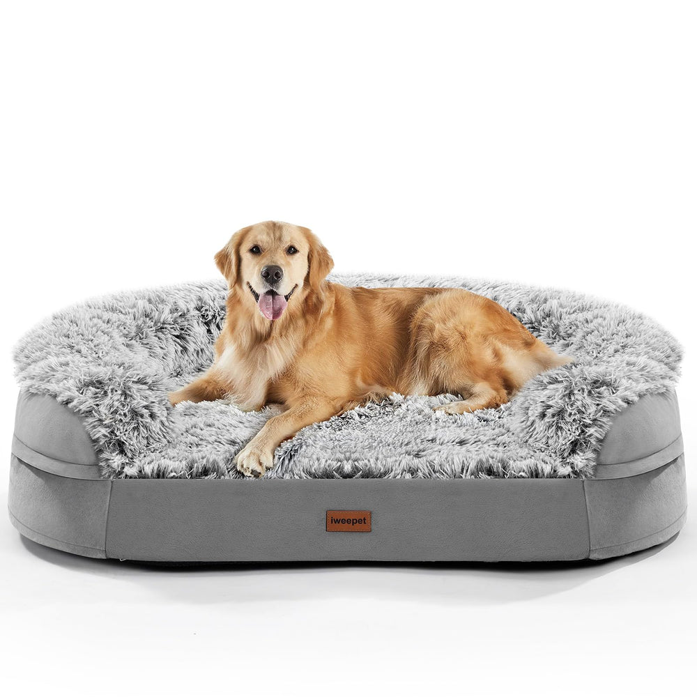 Iweepet thickened egg-crate foam bed XL with strong support for large dogs