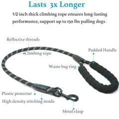 iYoShop Dual Dog Leash bungee extension cushions quick pulls for smoother walks.