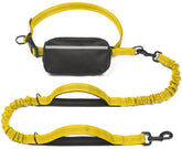 iYoShop hands-free dog leash with zipper pouch demonstrates hands-free walking and easy phone access