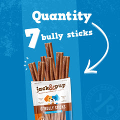 Jack&Pup premium grass-fed bully sticks provide a natural, wholesome chew for dogs.