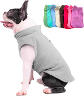 Jacko & Co fleece vest dog-sweater grey keeps small dogs warm during walks.
