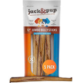 Jack&Pup 12inch jumbo bully sticks pack ready for large dogs, long-lasting chew