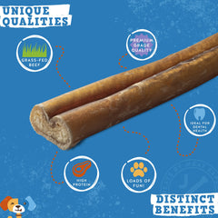 JackPup 6-inch bully stick texture close-up showing thick, meaty chew