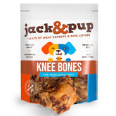 jackpup beef bones knee cap closeup shows long-lasting chew for large dogs.