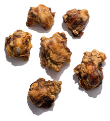 jackpup beef bones knee cap pack-10 closeup promotes dental-friendly play.