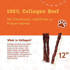 Jack&Pup collagen stick close-up texture emphasizes dental benefits.