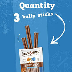JackPup odor-free bully sticks close-up showing odorless chew