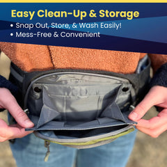 JackZ treat pouch removable pocket shows spill-free treats during training sessions