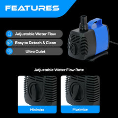 JAJALE epoxy-sealed-motor ensures reliable operation in both freshwater and saltwater setups.