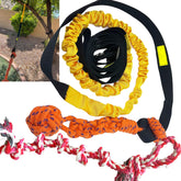 Jalousie Dog Bungee Toy full-length rope for extended outdoor tug play.