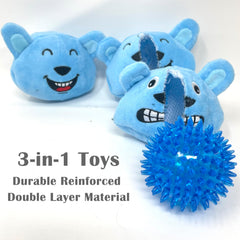 Jalousie colorful squeaky ball with textured surface for fun and stimulation.