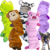 Jalousie stuffingless dog toy with elastic movement for engaging play and longer sessions.