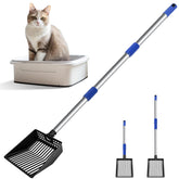 JAMIEWIN extendable litter scoop handle extended for comfortable reach and back relief