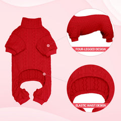 Jamktepat dog sweater red color warmth boosts visibility during low light strolls