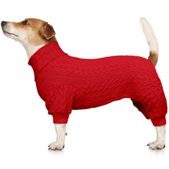 Jamktepat dog sweater turtleneck front view shows cozy warmth for chilly walks