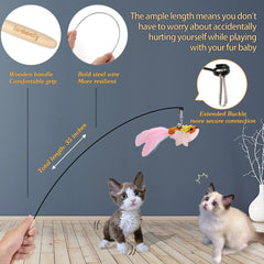 Janbenty cat toy replacement-feather highlights textured variety for chasing and batting.