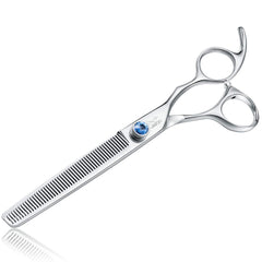 JASON 7-inch thinning dog grooming scissor with focused handle and blade for precise grooming.