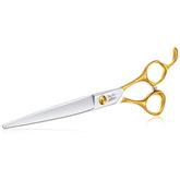 JASON 7.5-inch dog grooming scissors close-up with gold blades for precise trims