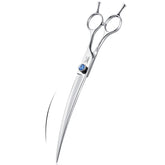 Jason 8 inch curved dog grooming scissors with ergonomic design for long sessions