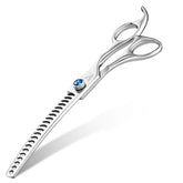 JASON curved chunker dog scissors 7-inch silver blade for precise rounding and shaping.