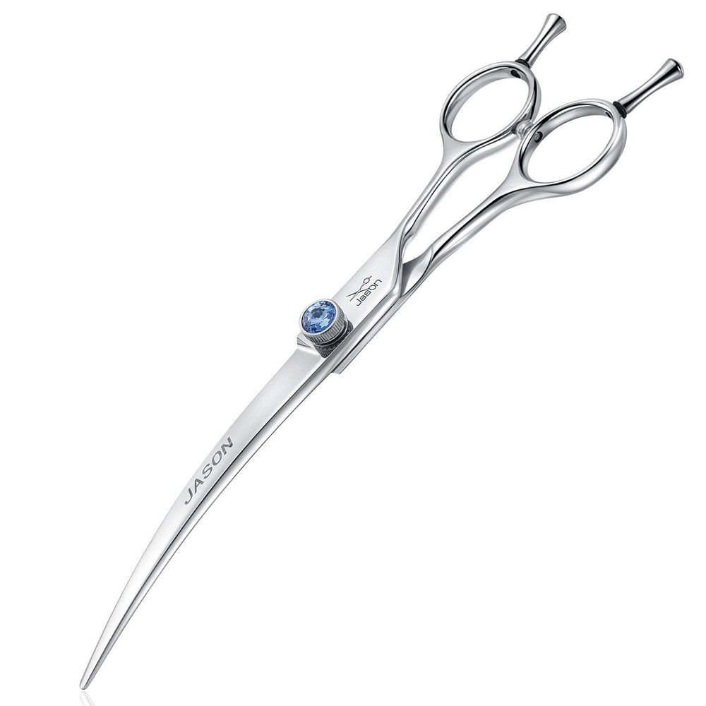 JASON curved dog grooming scissors 7inch for precise curved cuts during grooming.