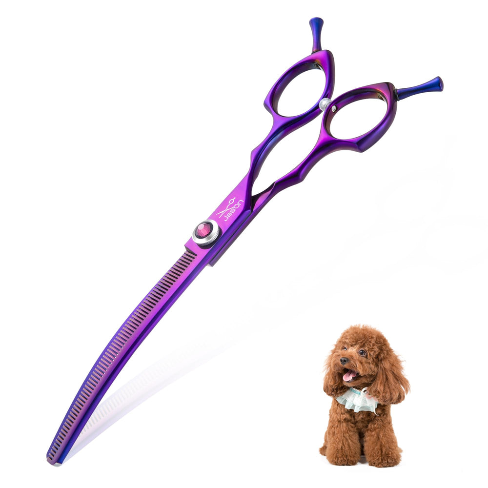 JASON dog grooming scissors curved thinning blades for precise coat thinning.