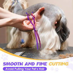JASON dog grooming scissors with diamond screw adjustment for consistent cutting tension.