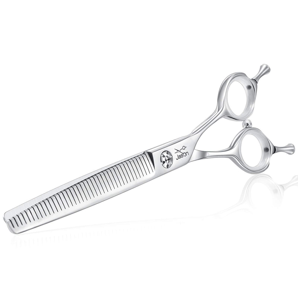 JASON dog grooming scissors with ergonomic handles offer comfortable extended use.