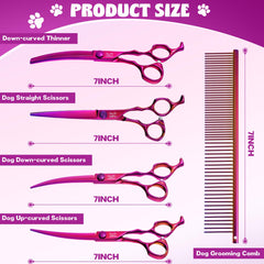 Jason Dog Grooming Scissors Set Down-Curved: safe edge trimming for paws and joints