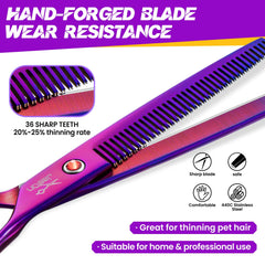 JASON 440C stainless steel thinning scissors for long-lasting sharpness.