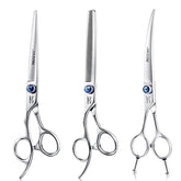 Jason left-handed 7-inch curved grooming scissors for precise contouring.