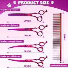 JASON Purple 7 inch down-curved scissors help safely shape around ears and paws.