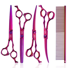 JASON Purple 7 inch up-curved scissors deliver precise trimming for sensitive areas.