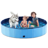Jasonwell foldable dog pool 63-inch open for cooling and play