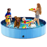 Jasonwell foldable dog pool setup demonstrates quick assembly for outdoor play.