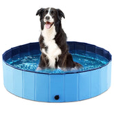 Jasonwell foldable dog pool folded for compact storage and easy transport.
