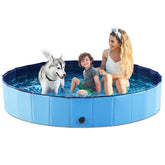 Jasonwell foldable dog pool folded for easy transport and storage